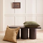 Baya Flaxmill Handwoven Linen Cushion - Winter Moss | Two Sizes gallery detail image