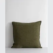 Baya Flaxmill Handwoven Linen Cushion - Winter Moss | Two Sizes gallery detail image