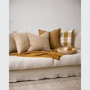 Baya Sandridge Cushion - Linen/Ochre | 100% Linen gallery detail image