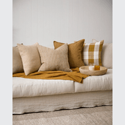 Baya Sandridge Cushion - Linen/Ochre | 100% Linen gallery detail image