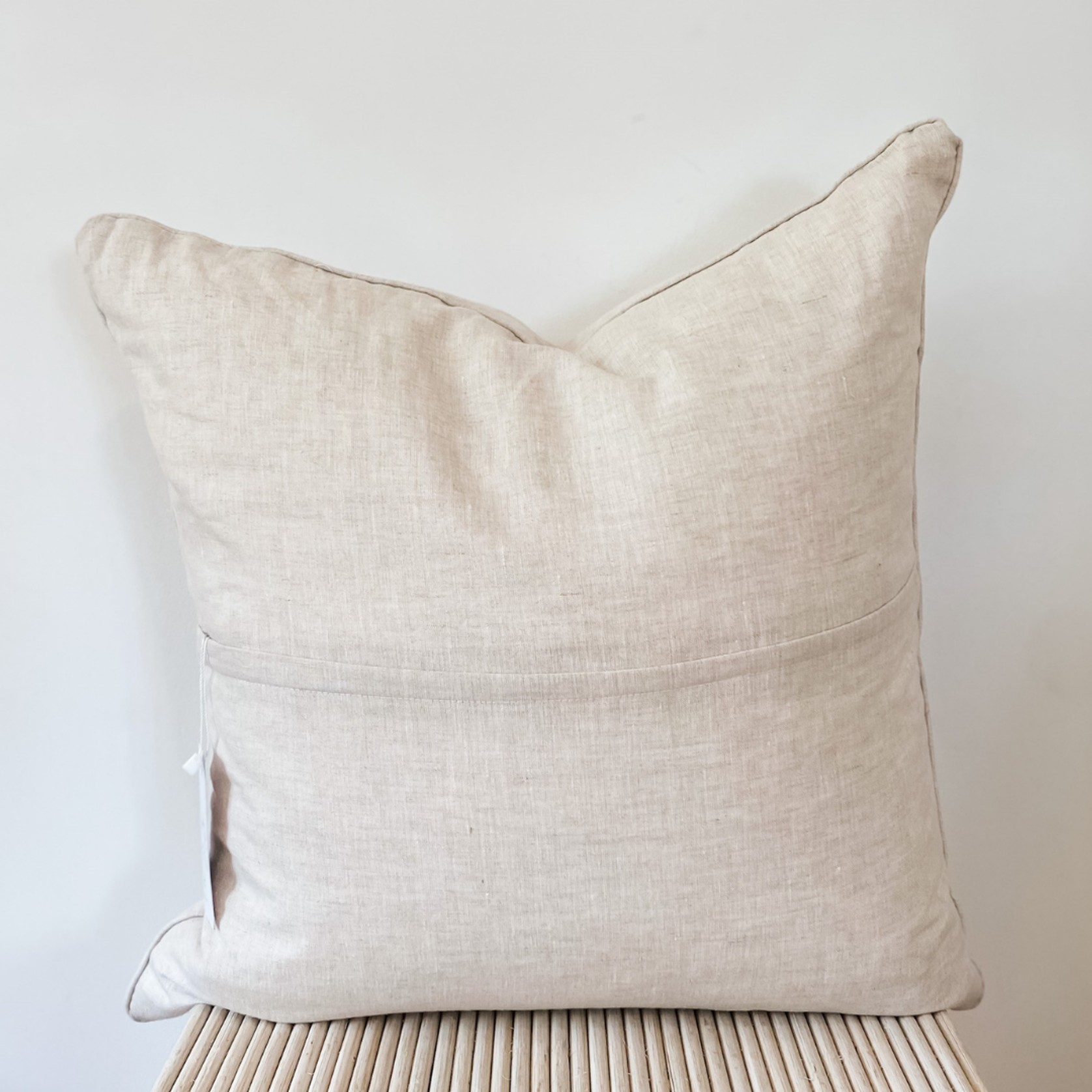 100% French Flax Linen Feather filled Cushion- Natural Oat gallery detail image