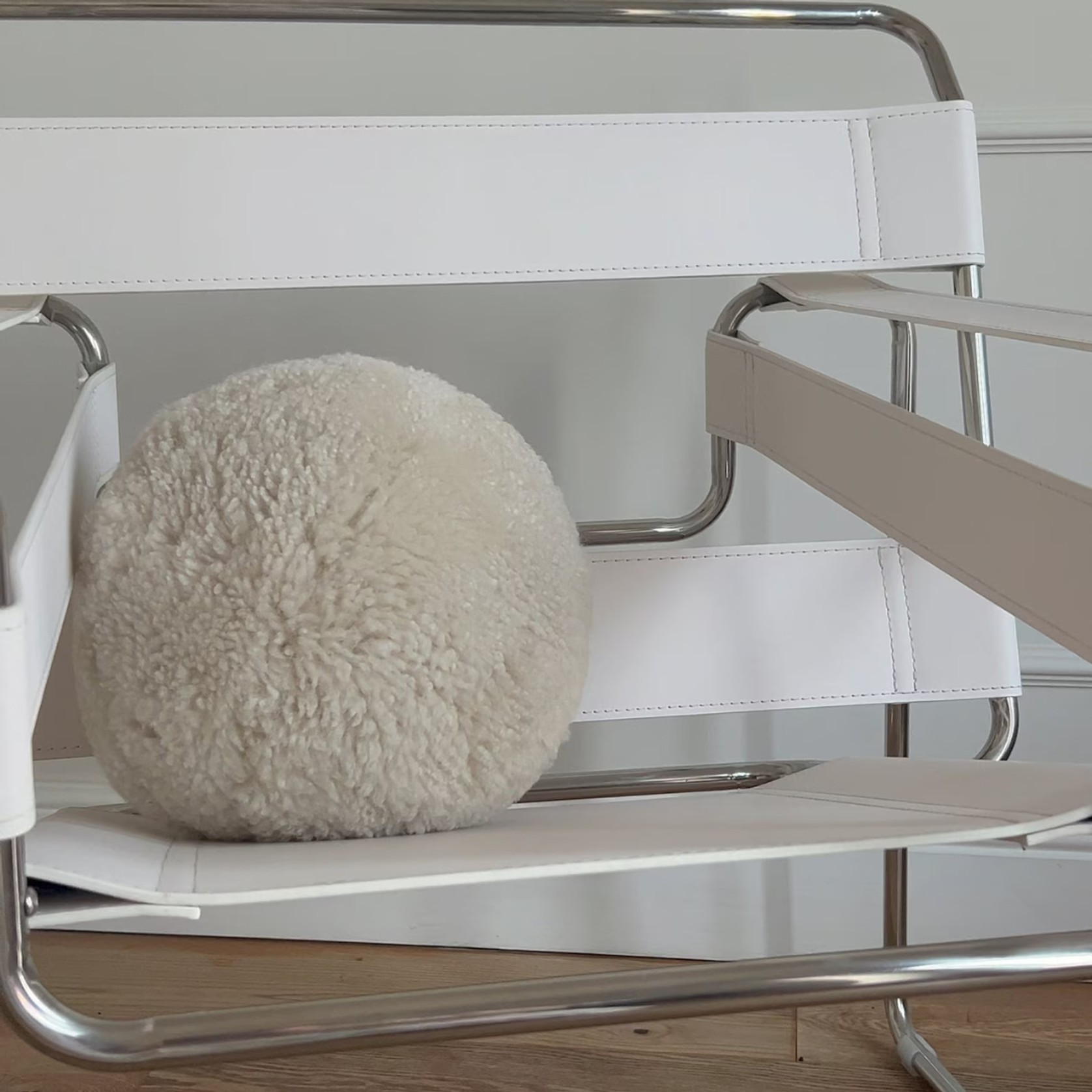 Sheepskin Ball Cushion - Medium gallery detail image