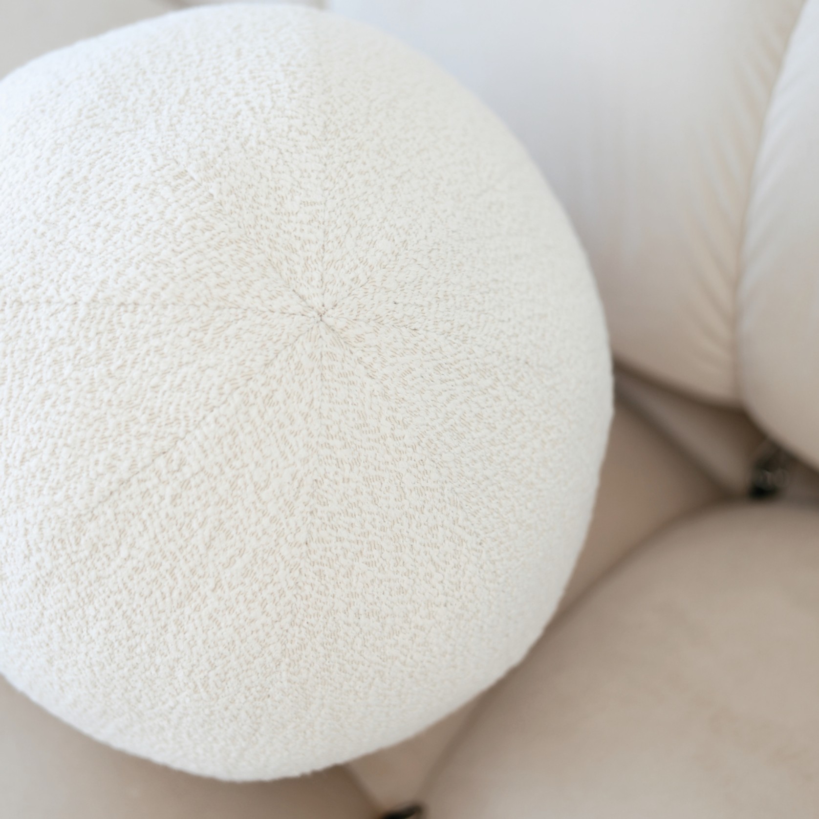 Boucle Large Round Cushion gallery detail image