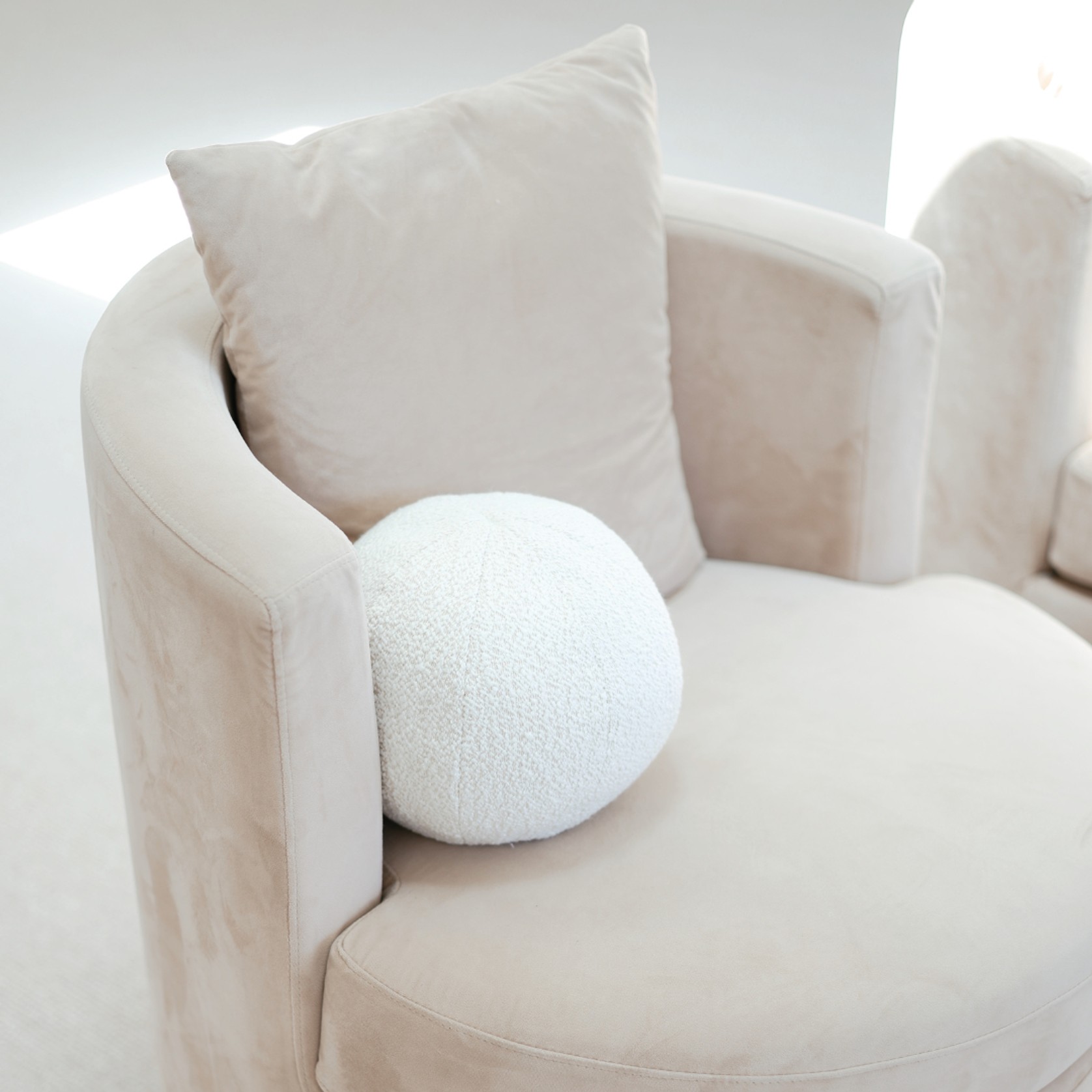 Boucle Small Round Cushion gallery detail image