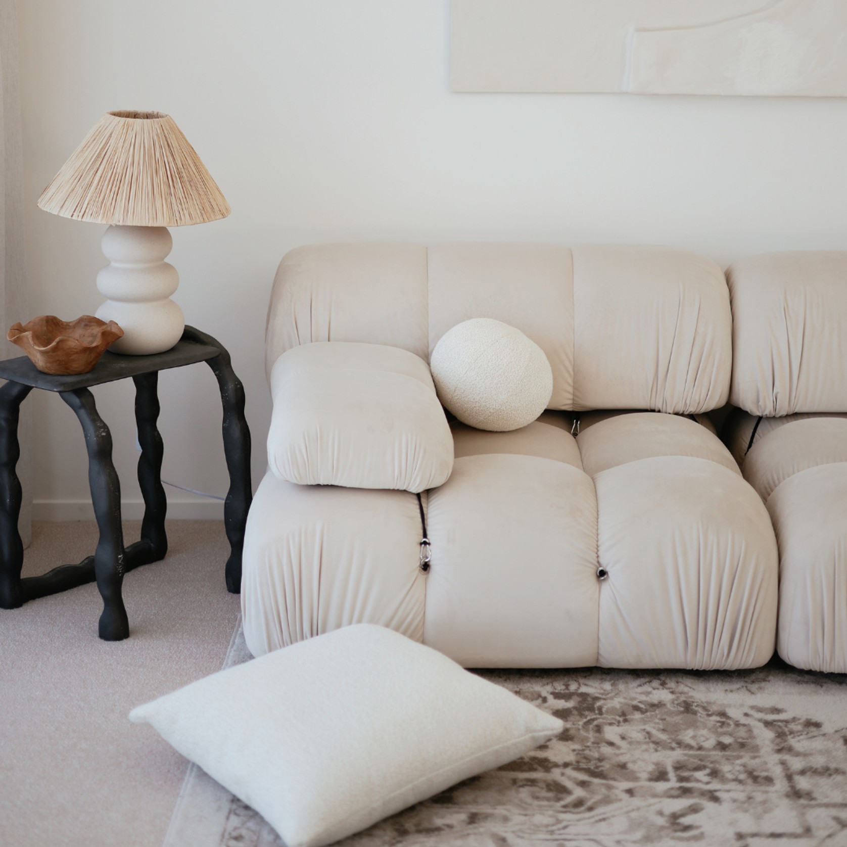 Boucle Small Round Cushion gallery detail image