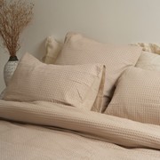 100% Cotton Waffle Duvet Set- Natural gallery detail image