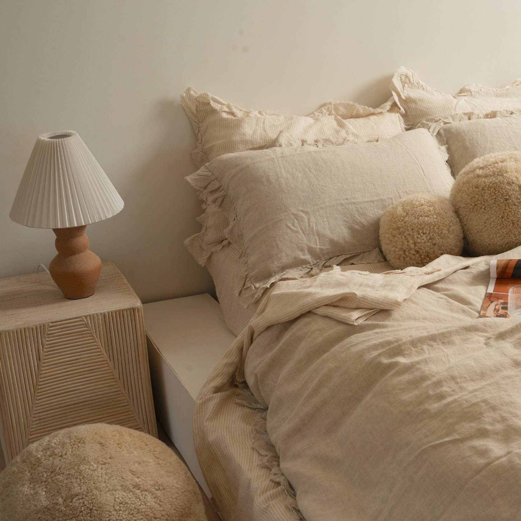 Sheepskin Ball Cushion - Large gallery detail image