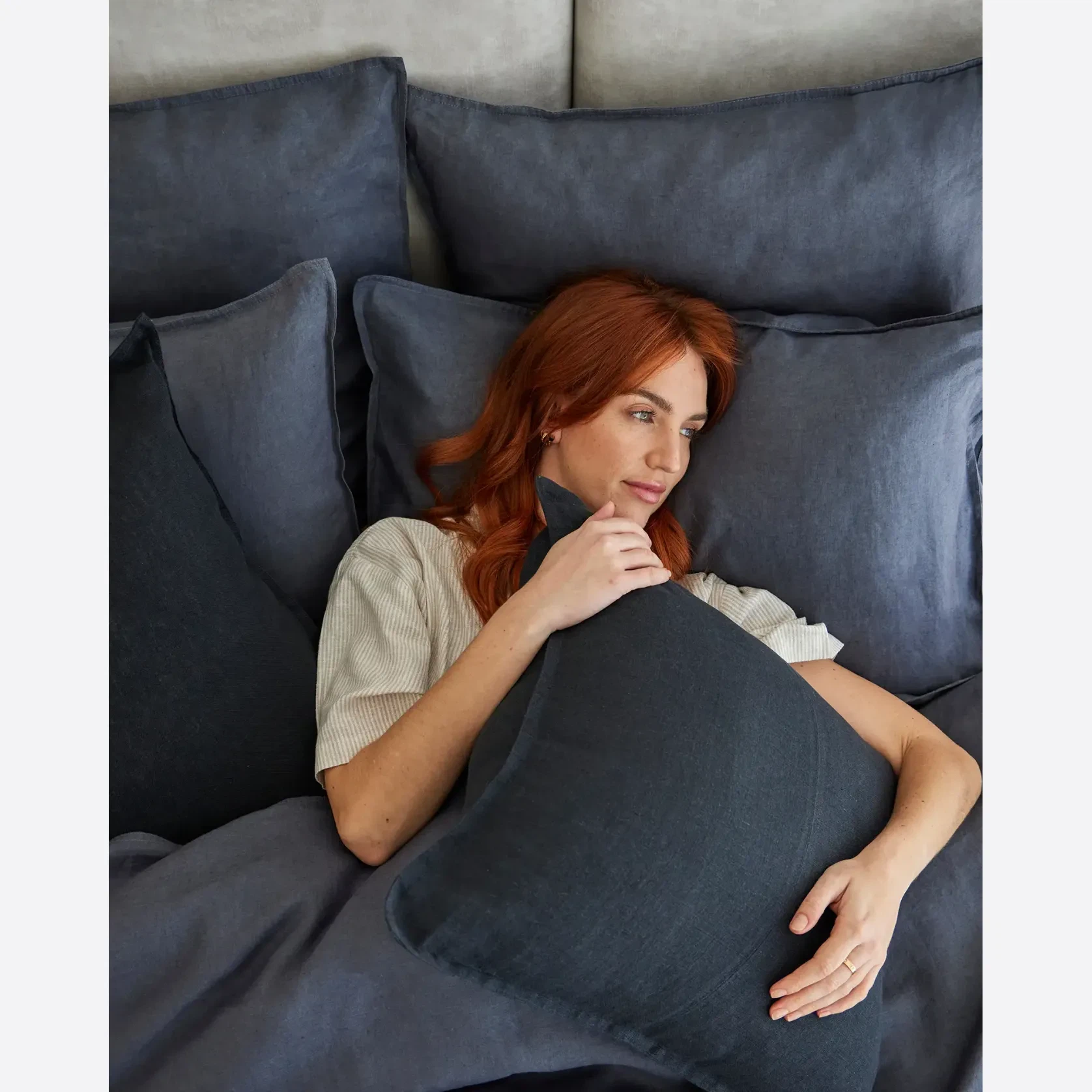 Weave Home European Linen Como Cushion - Shadow | Three Sizes gallery detail image