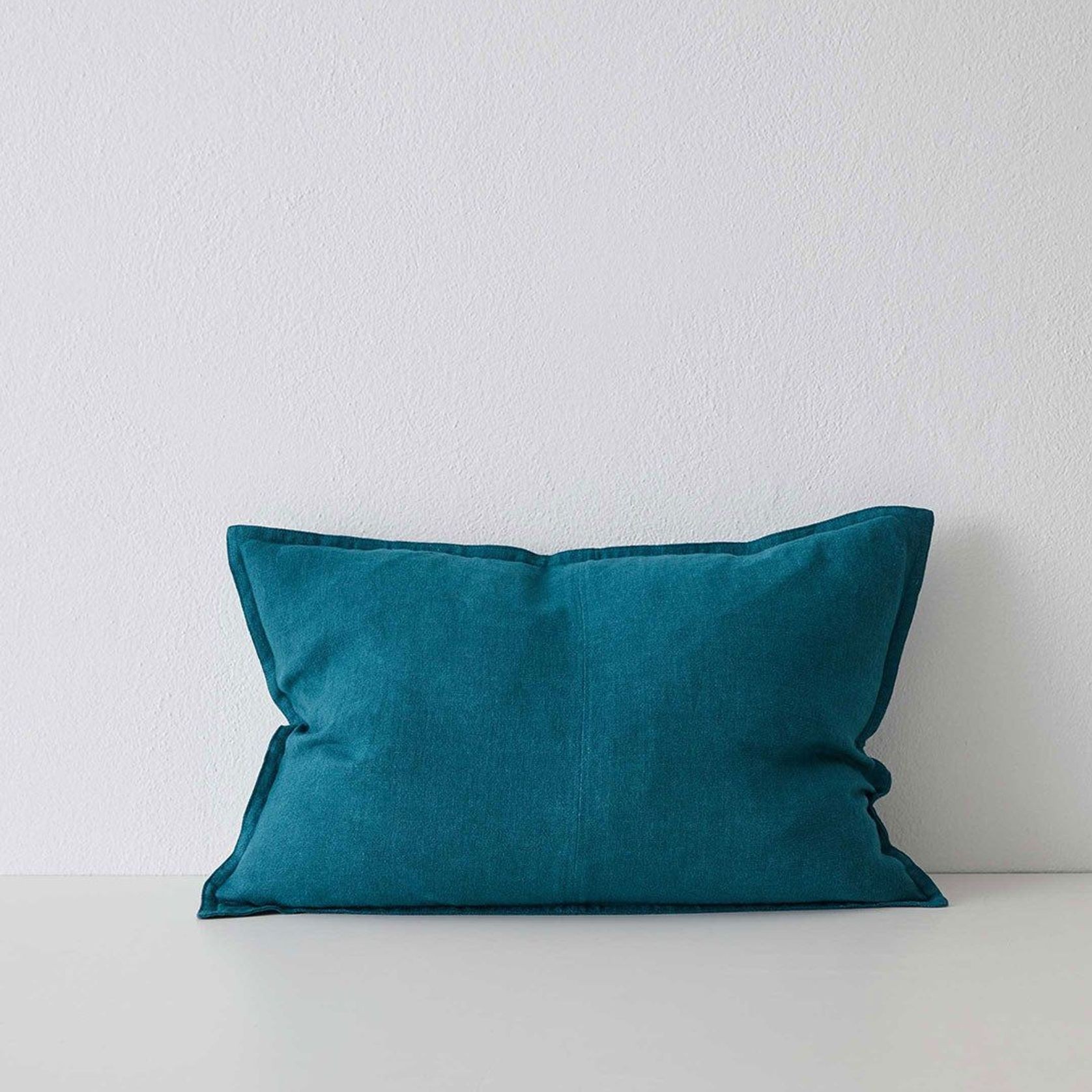 Weave Home European Linen Como Cushion - Teal | Three Sizes gallery detail image