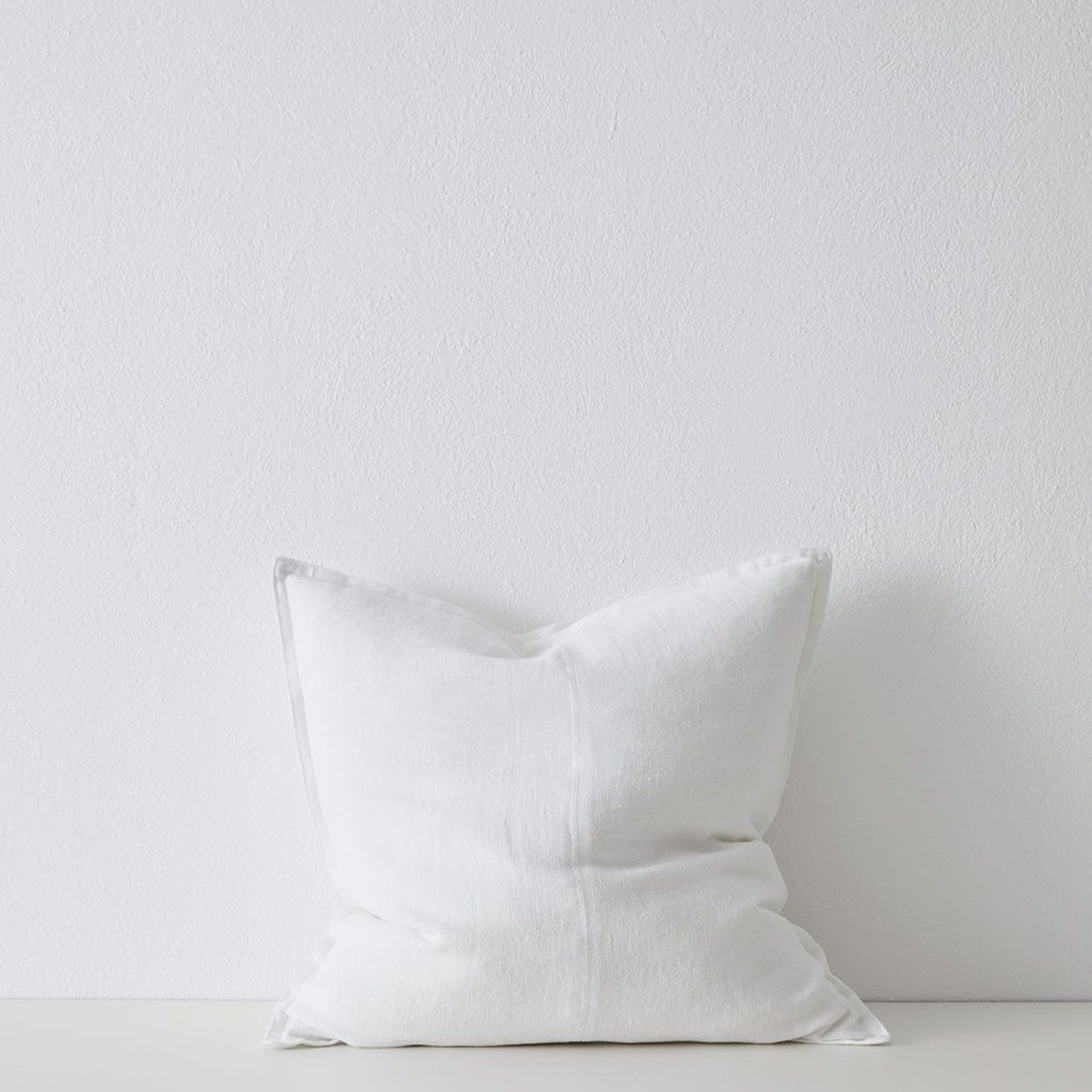 Weave Home European Linen Como Cushion - Snow | Three Sizes gallery detail image