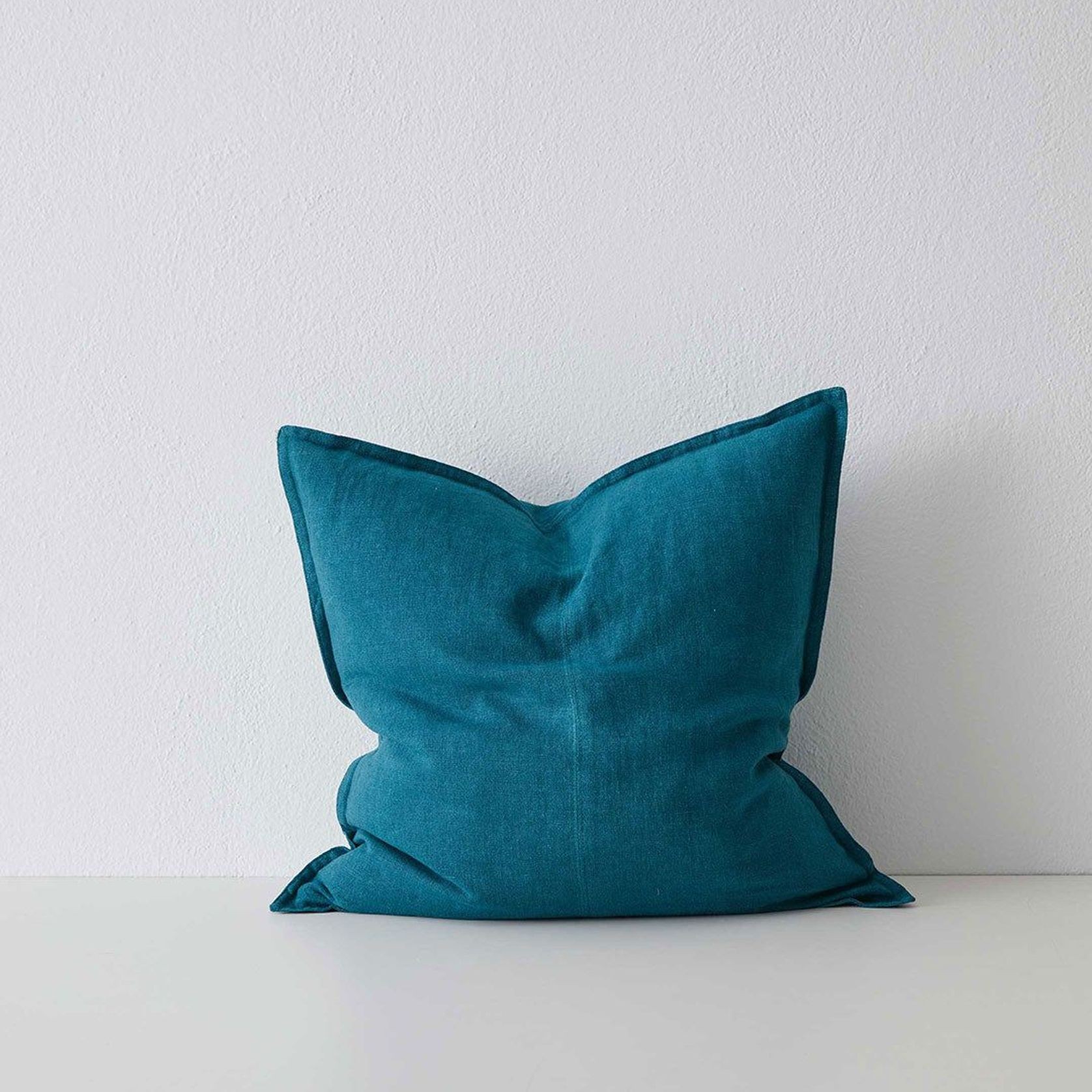 Weave Home European Linen Como Cushion - Teal | Three Sizes gallery detail image
