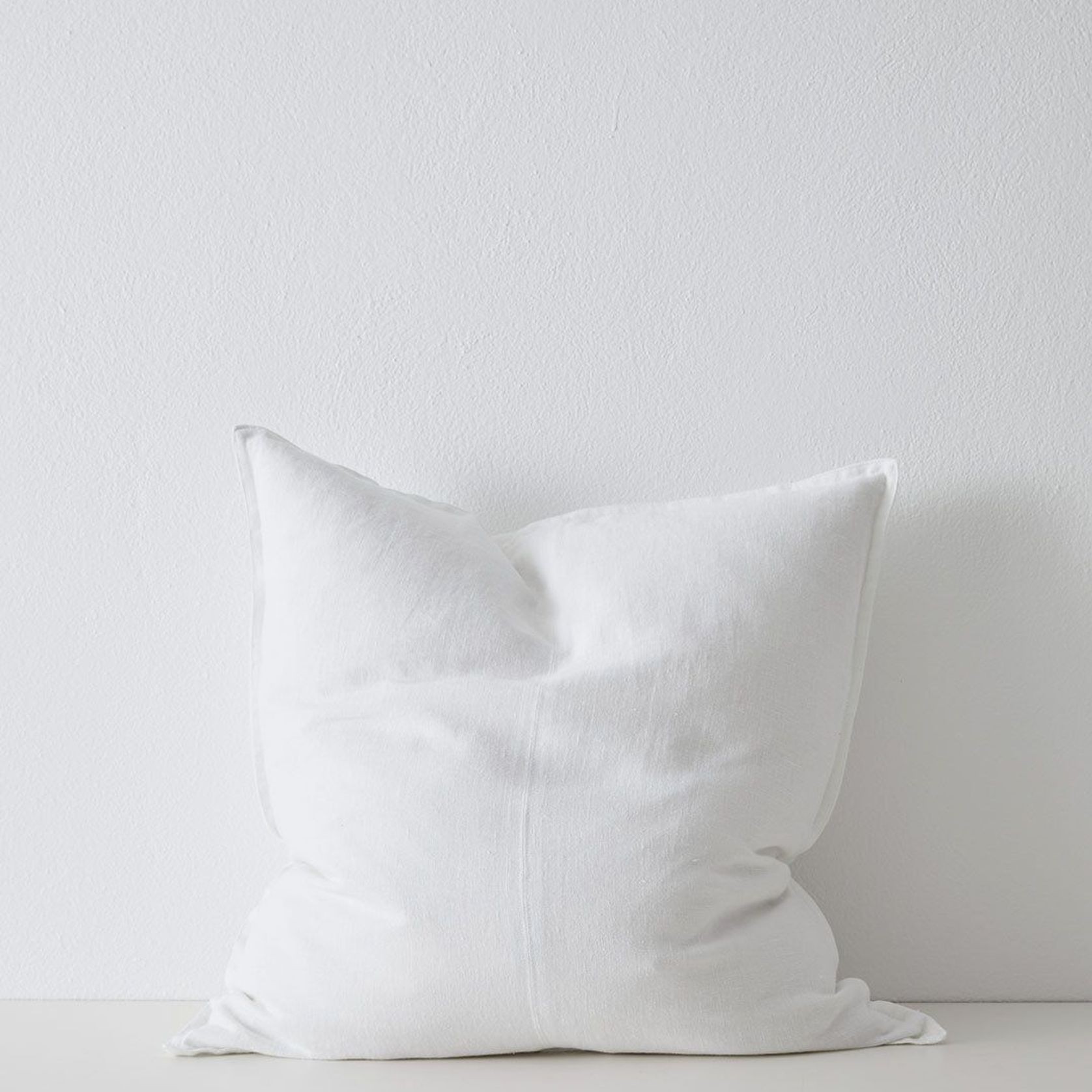 Weave Home European Linen Como Cushion - Snow | Three Sizes gallery detail image