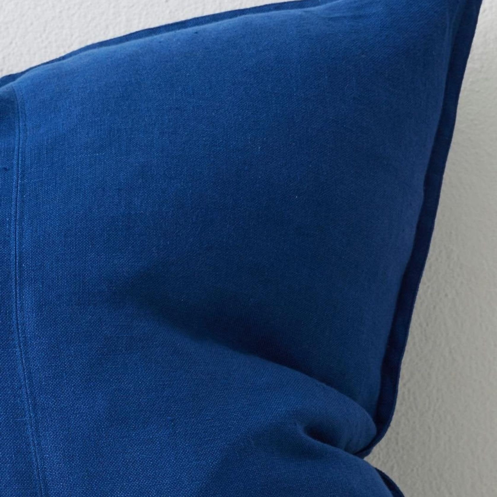 Weave Home European Linen Como Cushion  - Cobalt | Three Sizes gallery detail image