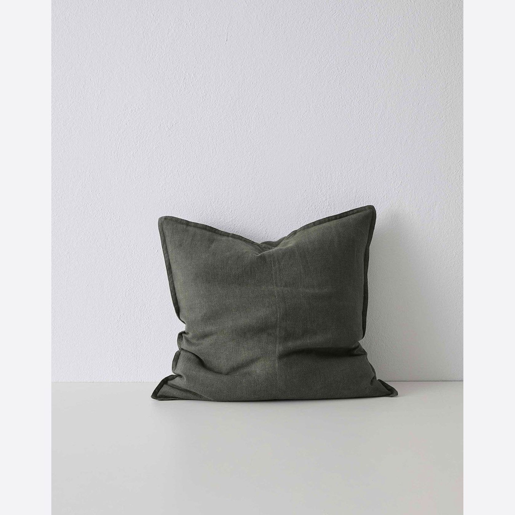 Weave Home European Linen Como Cushion - Khaki | Three Sizes gallery detail image