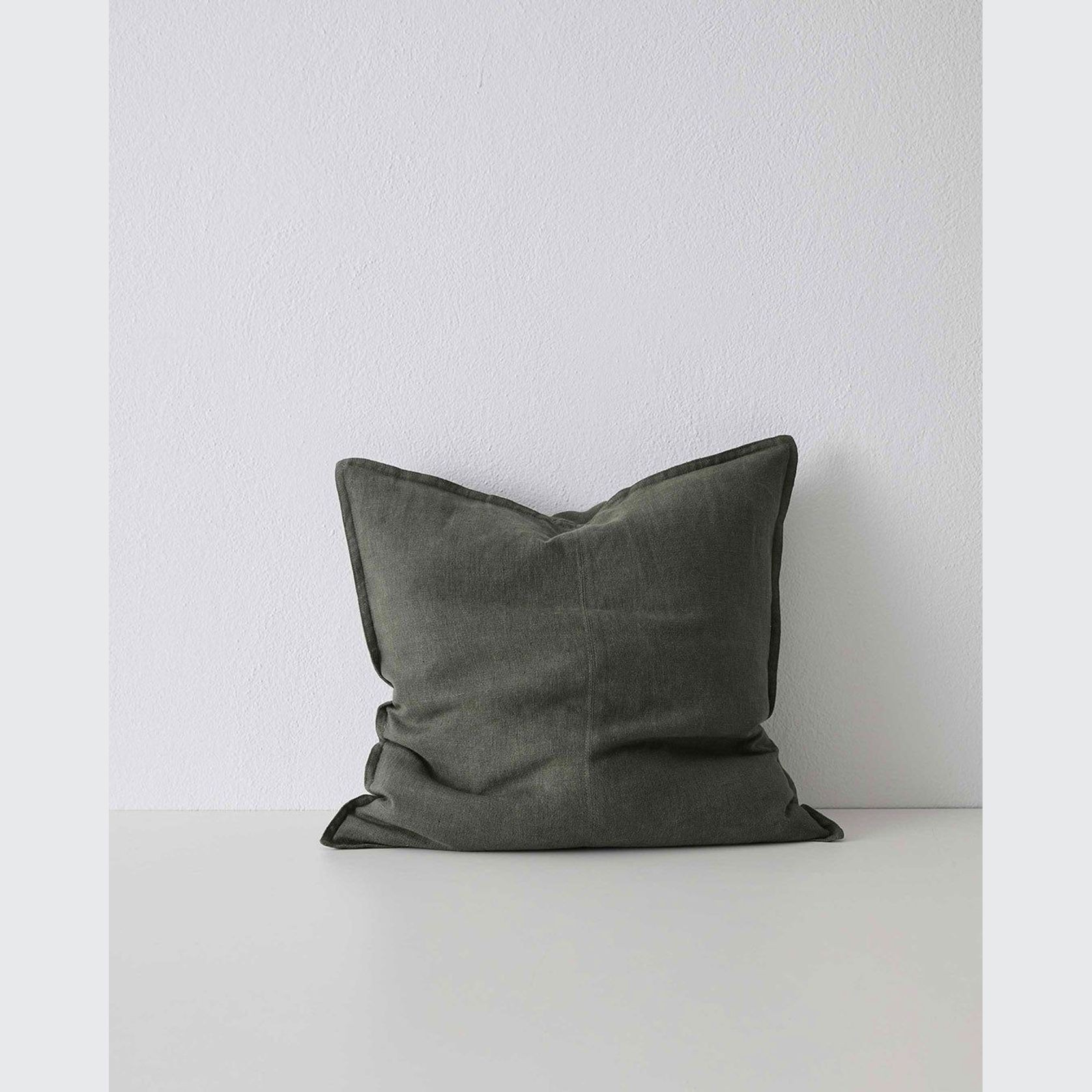Weave Home European Linen Como Cushion - Khaki | Three Sizes gallery detail image