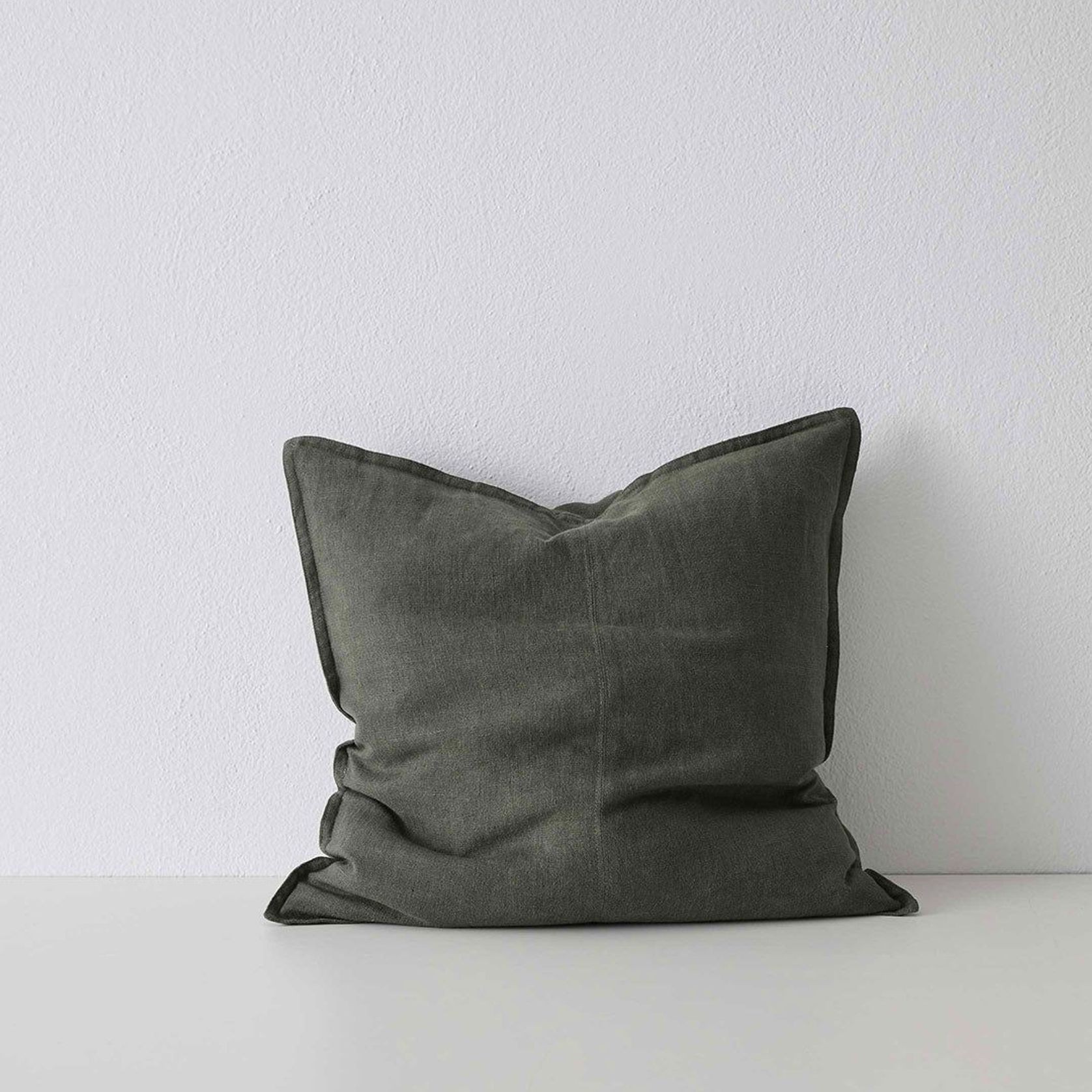 Weave Home European Linen Como Cushion - Khaki | Three Sizes gallery detail image