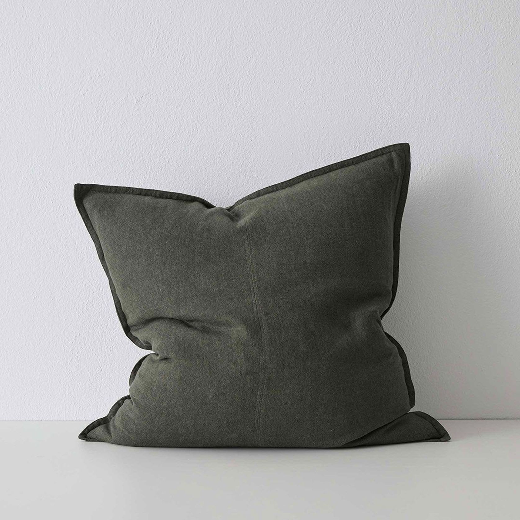 Weave Home European Linen Como Cushion - Khaki | Three Sizes gallery detail image