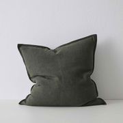 Weave Home European Linen Como Cushion - Khaki | Three Sizes gallery detail image