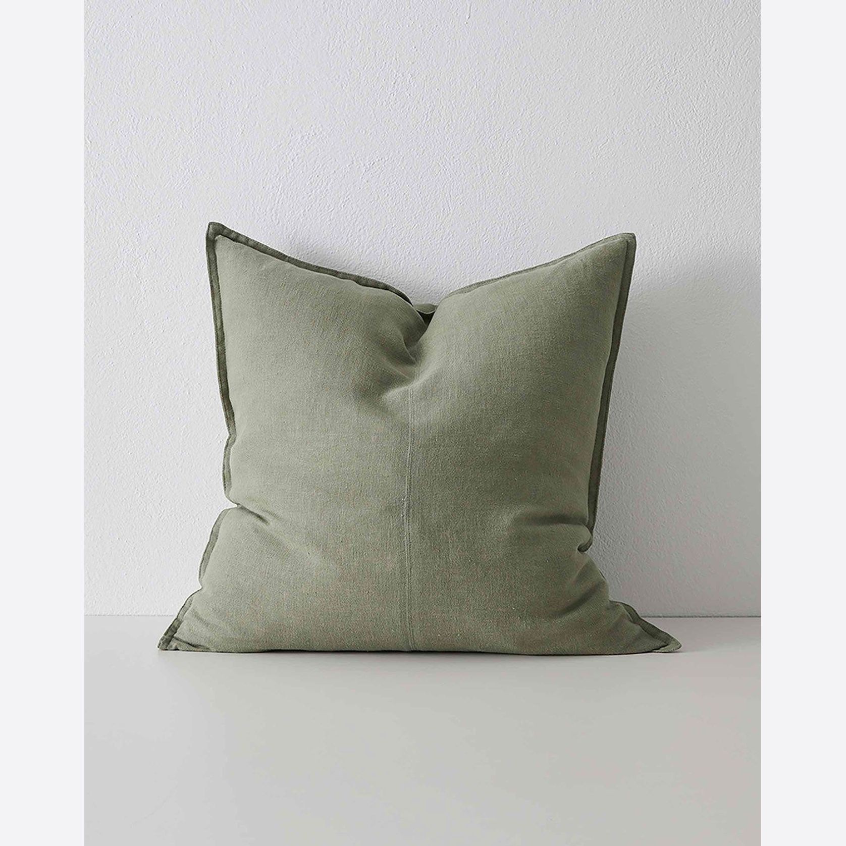 Weave Home European Linen Como Cushion - Olive | Three Sizes gallery detail image