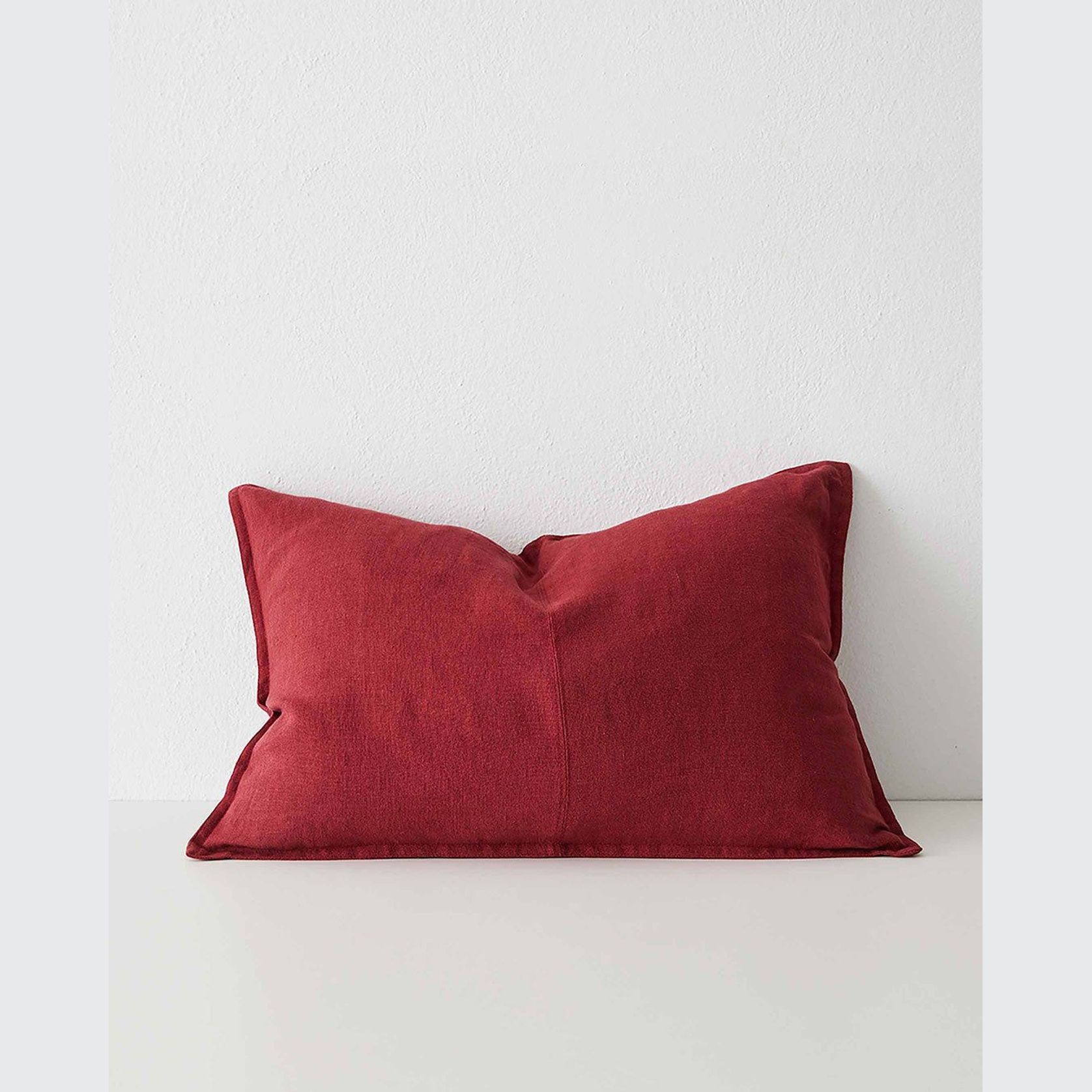 Weave Home European Linen Como Cushion - Rhubarb | Three Sizes gallery detail image