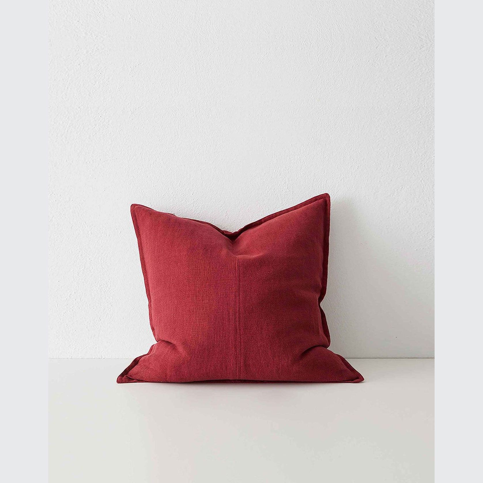 Weave Home European Linen Como Cushion - Rhubarb | Three Sizes gallery detail image