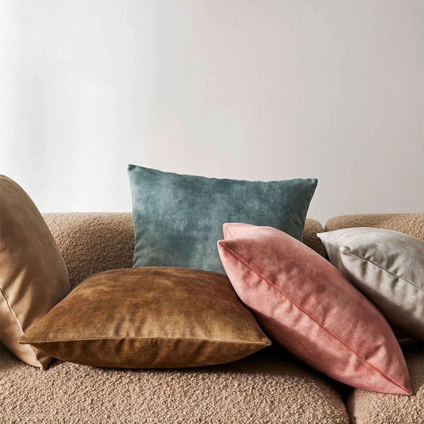 Weave Home Ava Velvet Cushion - Aqua | 50 x 50cm gallery detail image