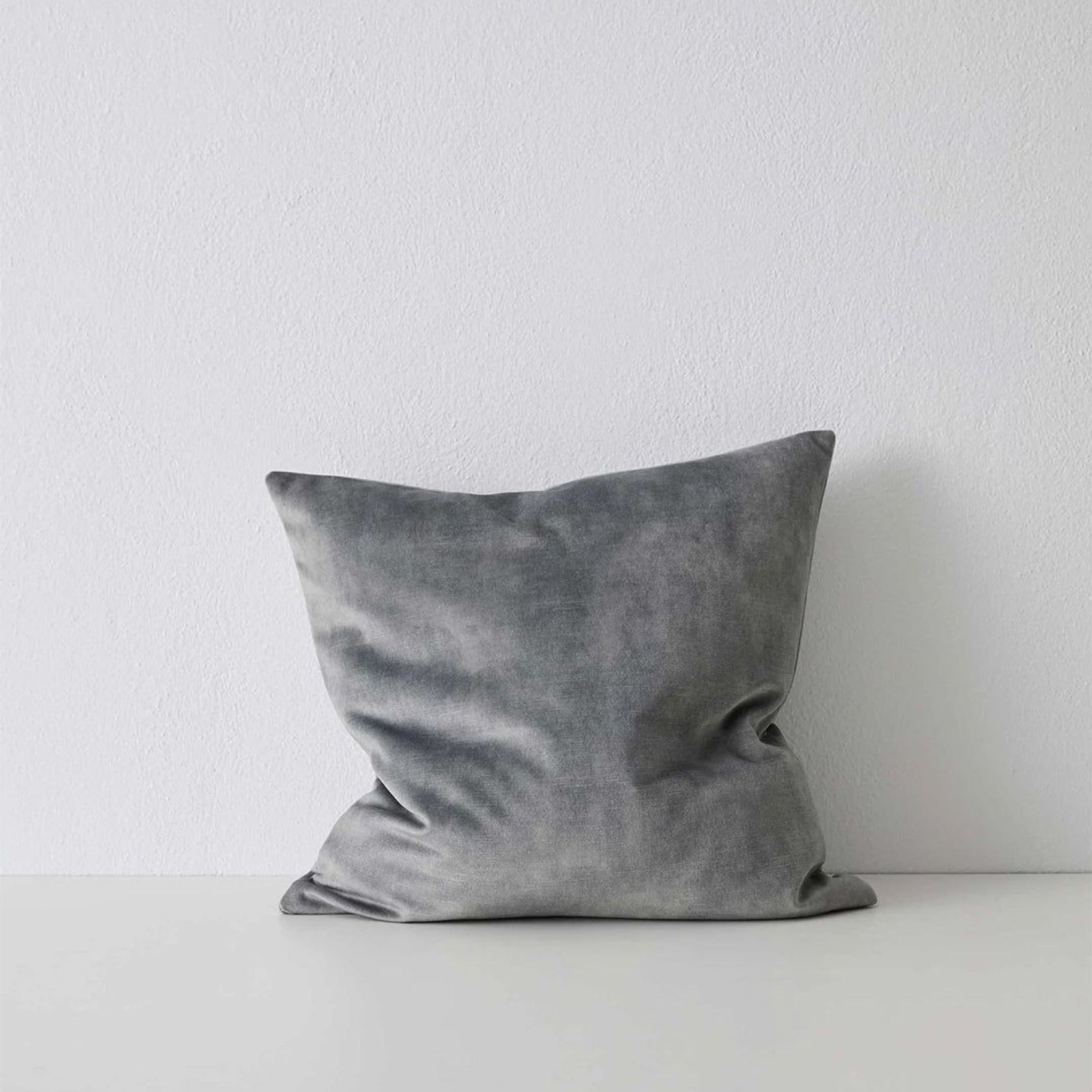 Weave Home Ava Velvet Cushion - Steel | 50 x 50cm gallery detail image