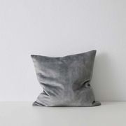 Weave Home Ava Velvet Cushion - Steel | 50 x 50cm gallery detail image