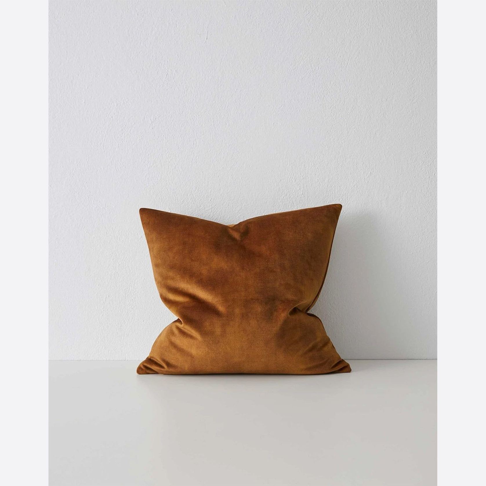Weave Home Ava Velvet Cushion - Ochre | 50 x 50cm gallery detail image