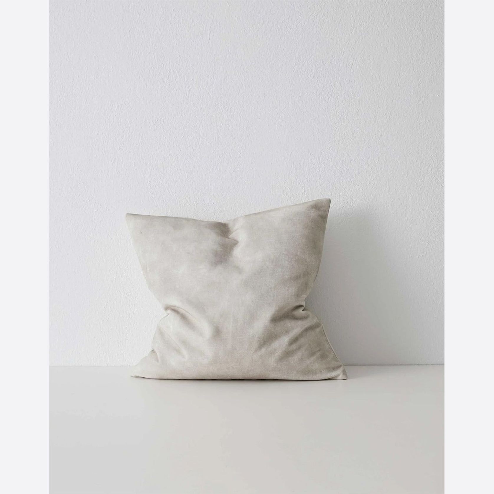 Weave Home Ava Velvet Cushion - Ecru | 50 x 50cm gallery detail image