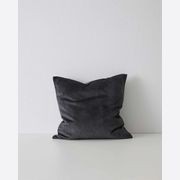 Weave Home Ava Velvet Cushion - Coal | 50 x 50cm gallery detail image