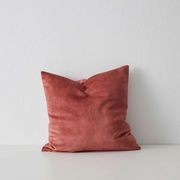 Weave Home Ava Velvet Cushion - Coral | 50 x 50cm gallery detail image