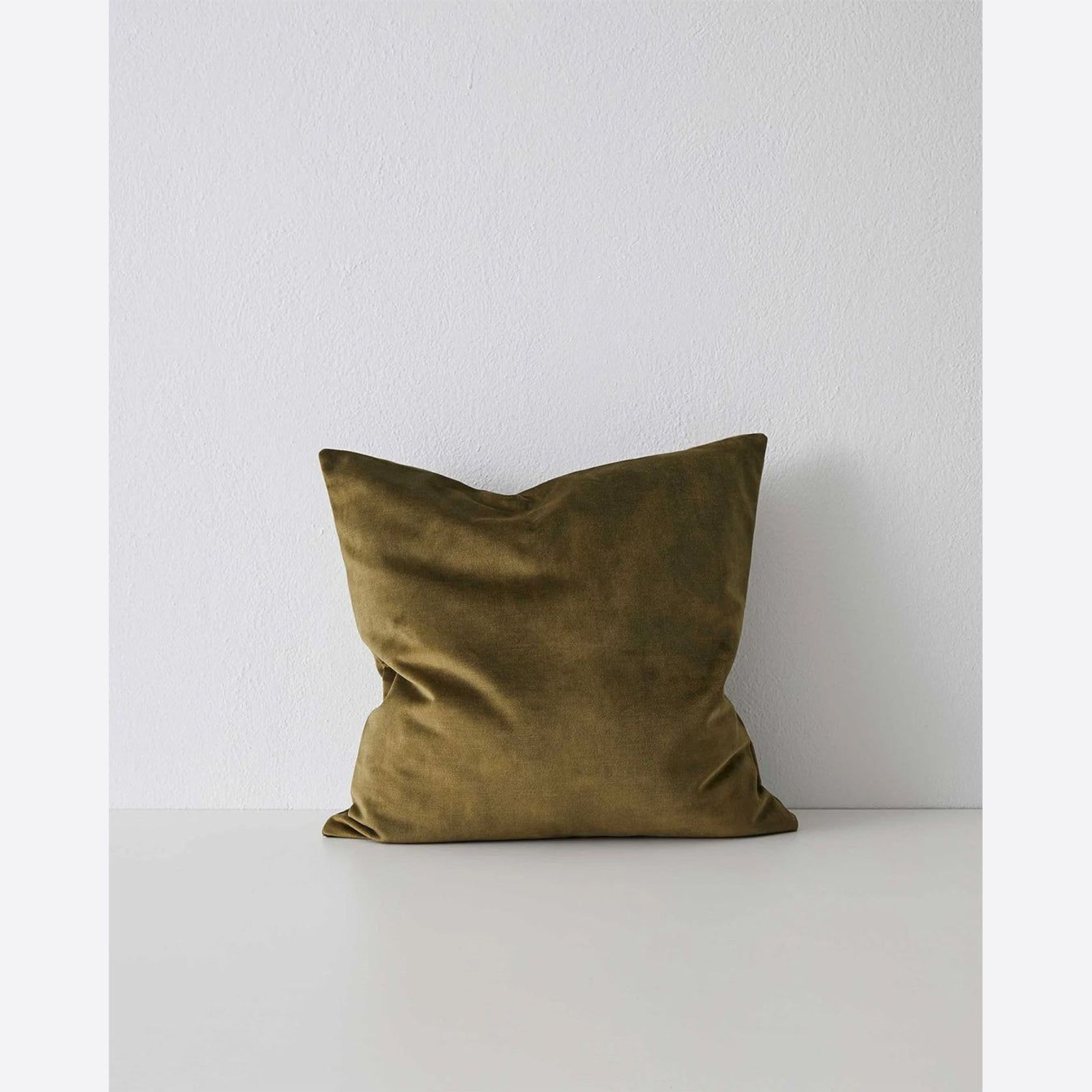 Weave Home Ava Velvet Cushion - Moss | 50 x 50cm gallery detail image