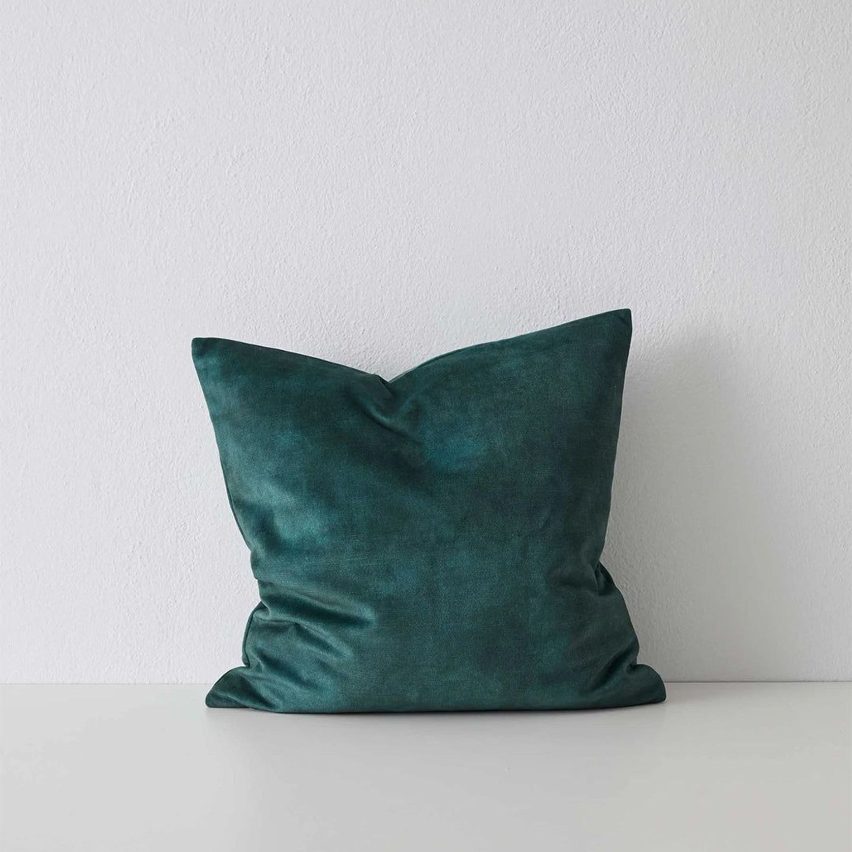 Weave Home Ava Velvet Cushion - Emerald | 50 x 50cm gallery detail image
