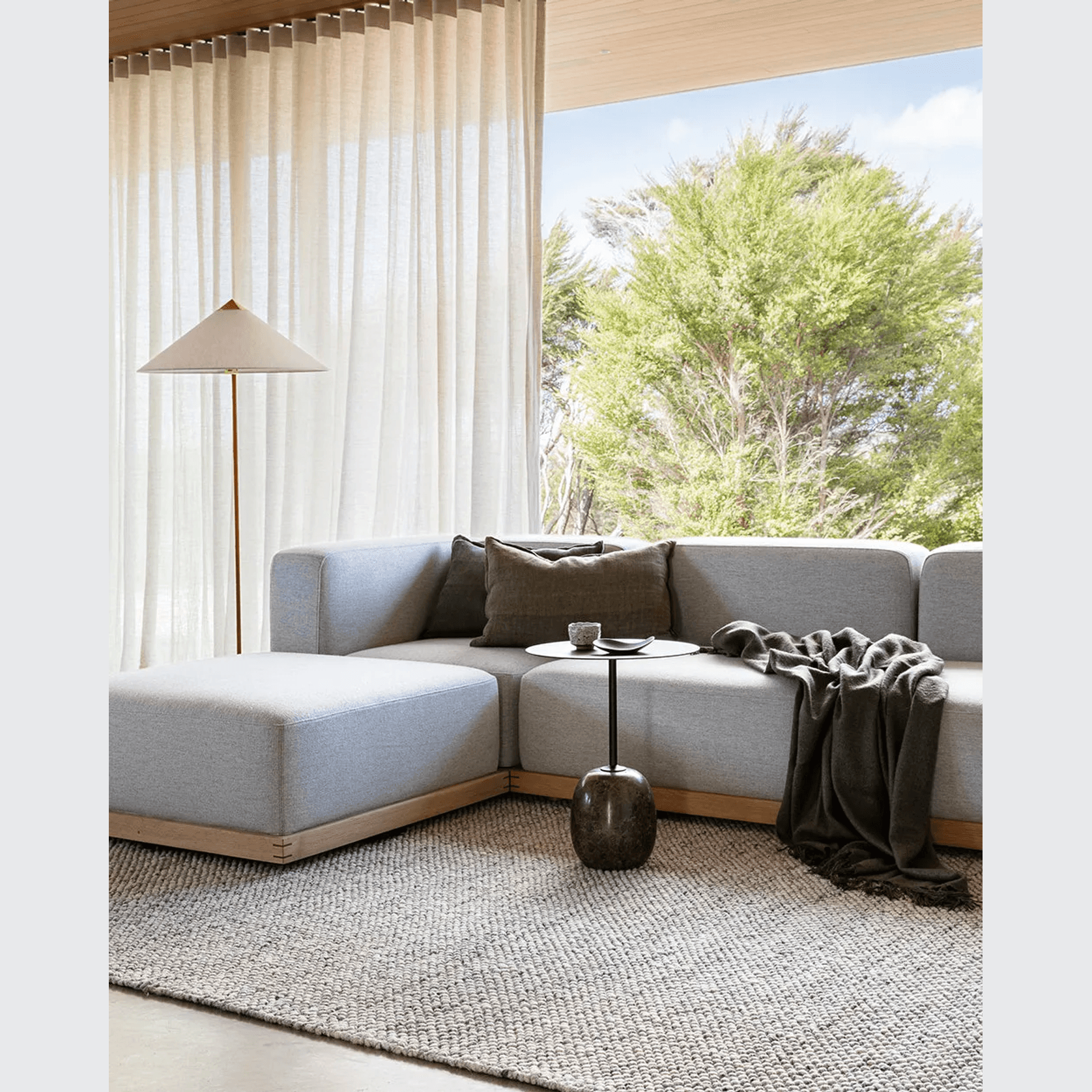 Baya Arcadia Handwoven Linen Cushion - Nori | Lumbar gallery detail image