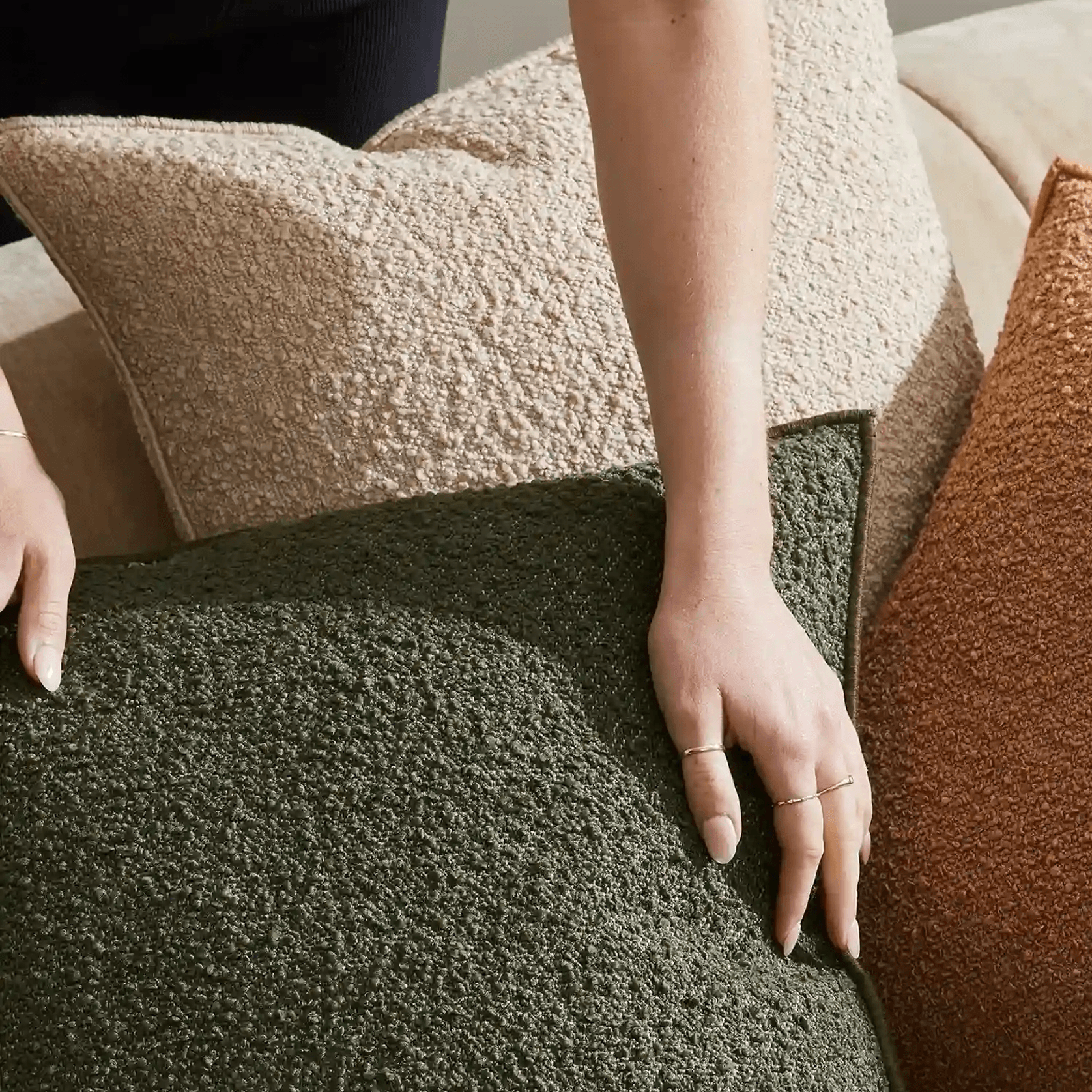 Weave Home Alberto Boucle Cushion - Nougat | 50 x 50cm gallery detail image