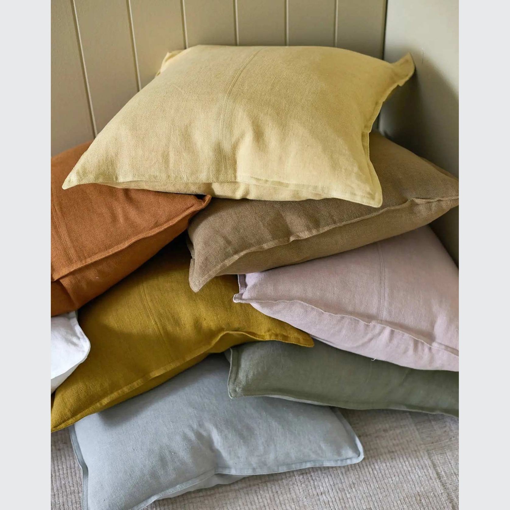 Weave Home European Linen Como Cushion - Limoncello | Three Sizes gallery detail image