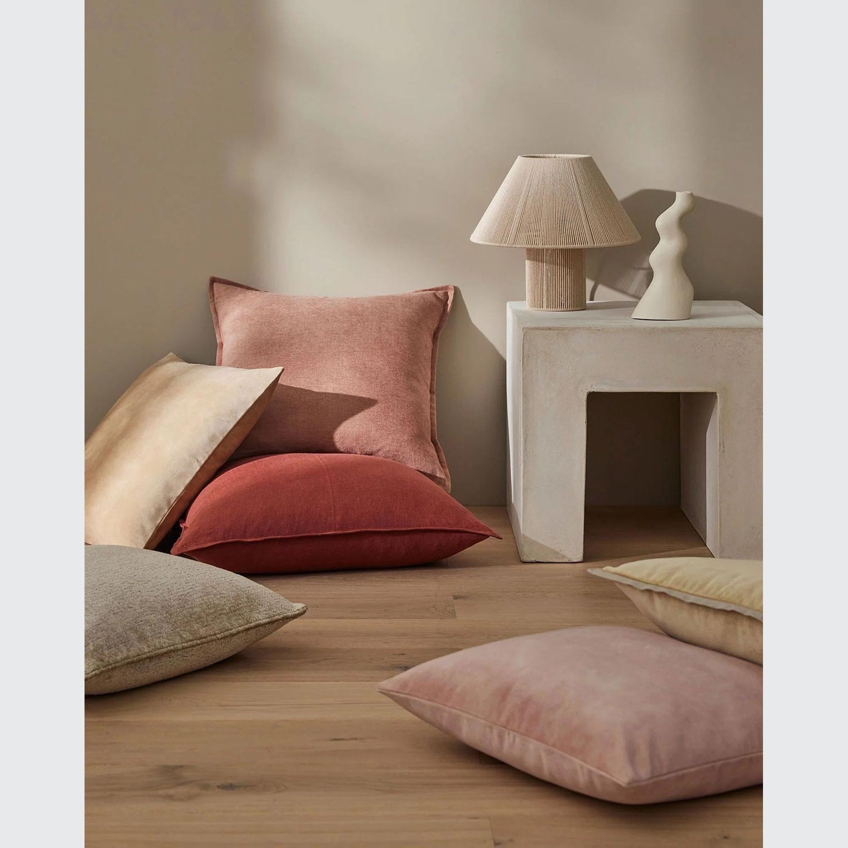 Weave Home European Linen Como Cushion - Rhubarb | Three Sizes gallery detail image