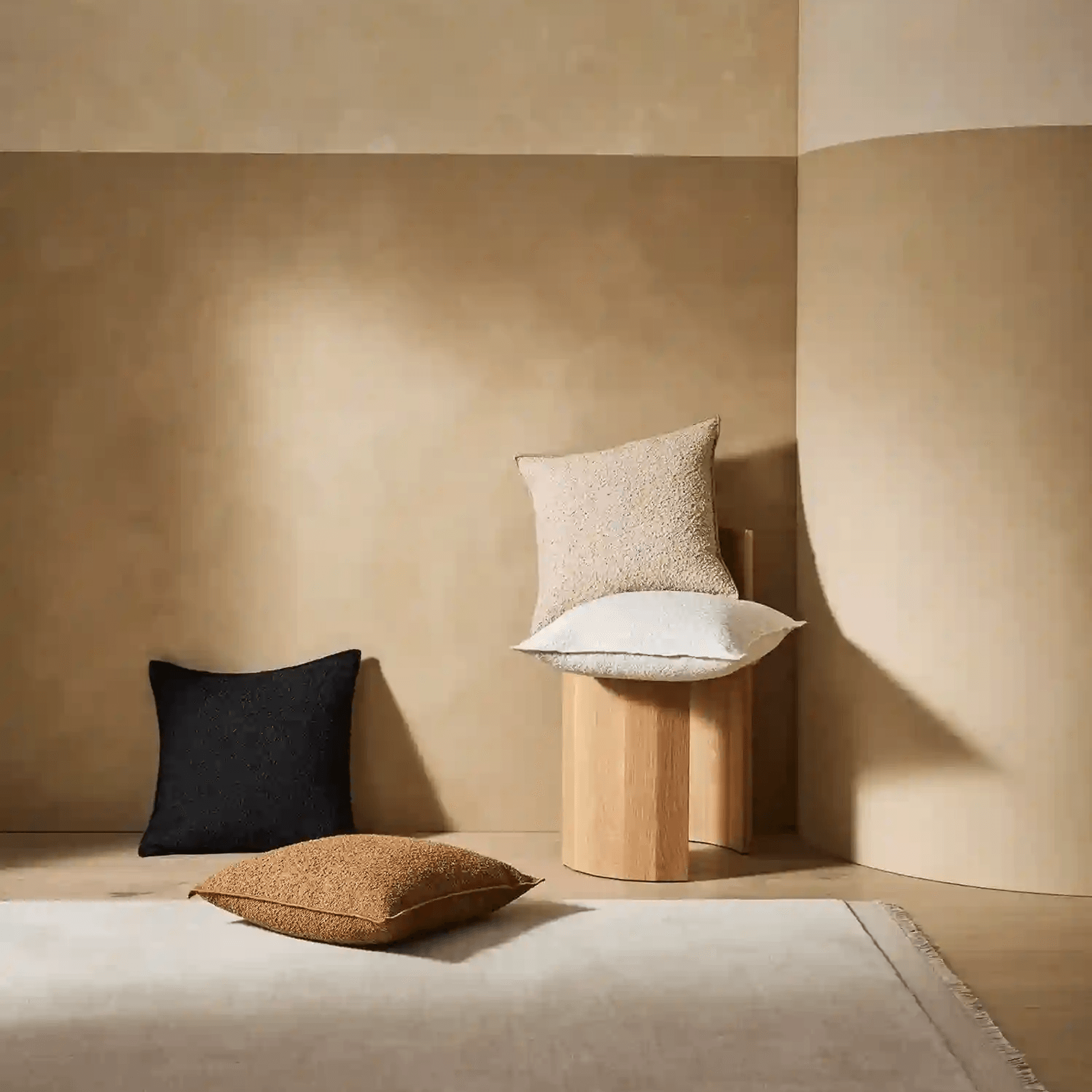 Weave Home Alberto Boucle Cushion - Nougat | 50 x 50cm gallery detail image