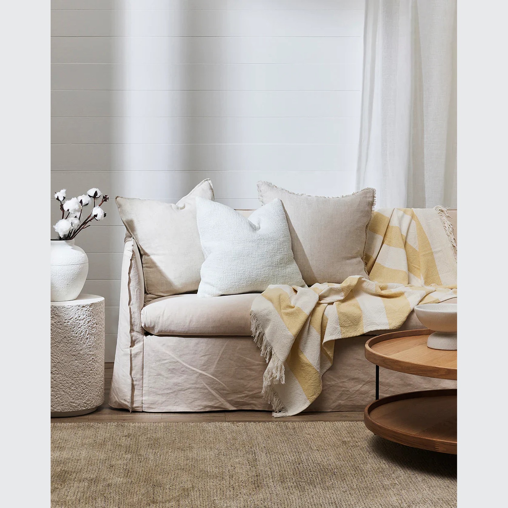 Baya Cyprian Cushion - White | 50 x 50cm gallery detail image