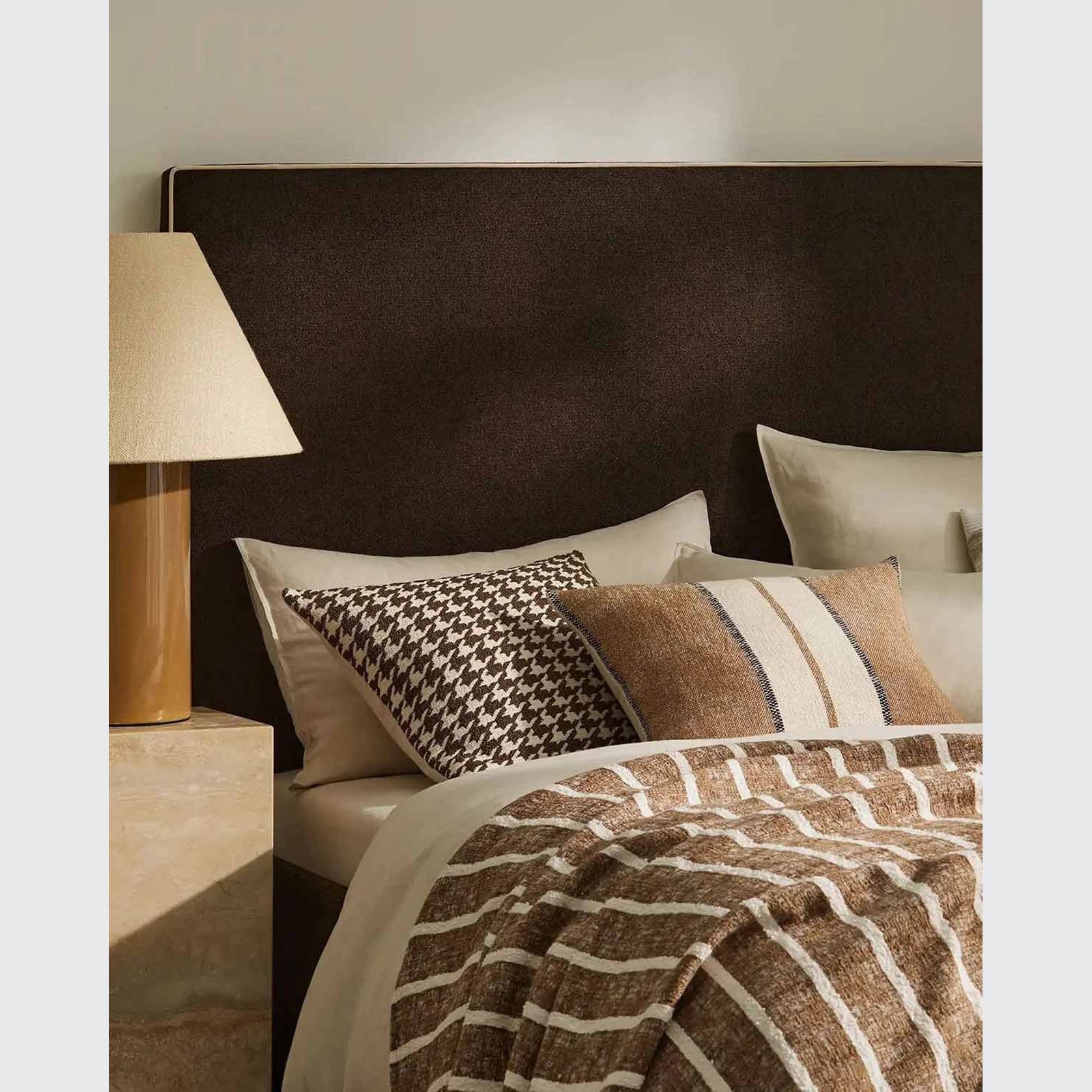 Weave Home Giovanni Cushion - Cocoa | Bouclé Houndstooth gallery detail image