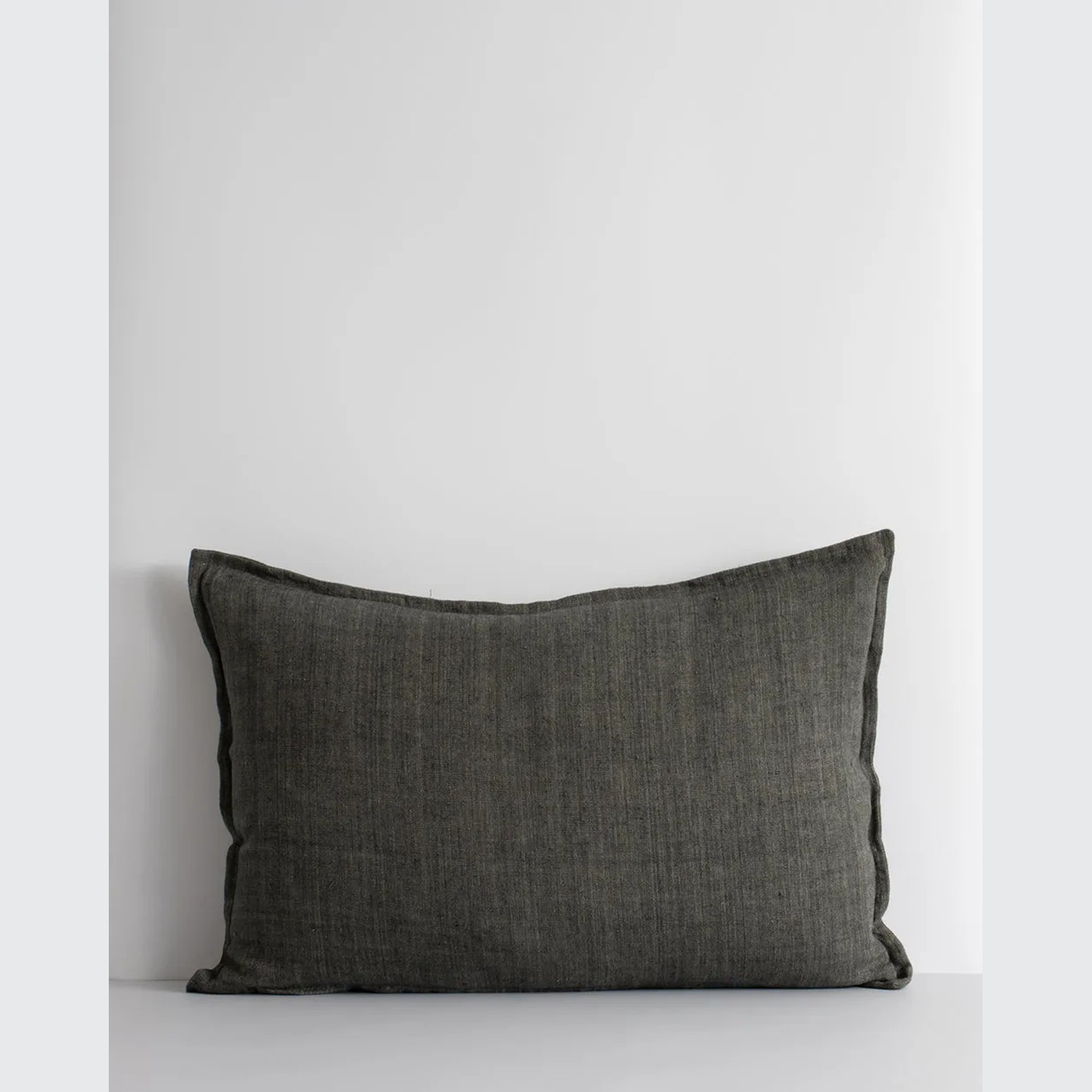 Baya Arcadia Handwoven Linen Cushion - Nori | Lumbar gallery detail image