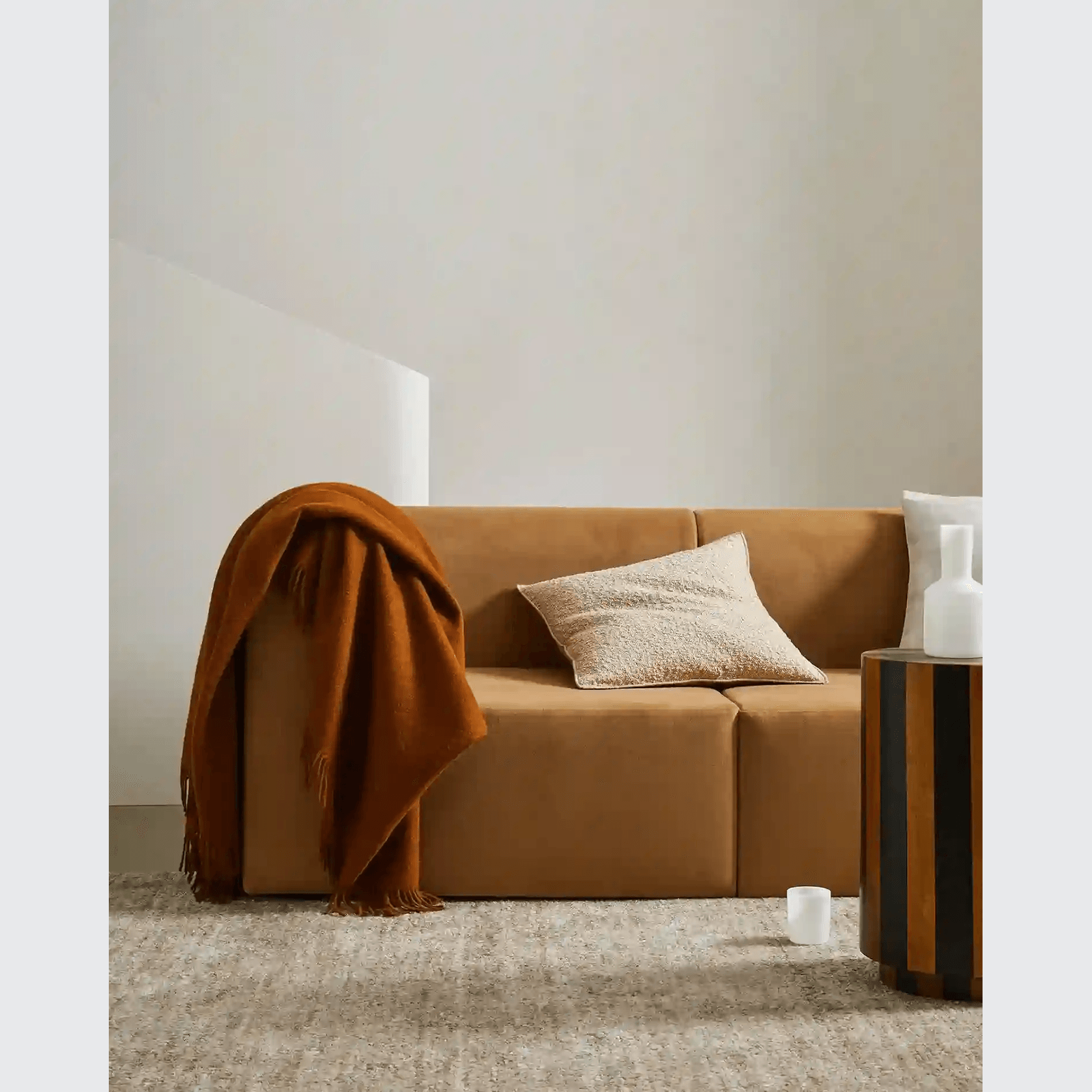 Weave Home Alberto Boucle Cushion - Nougat | 50 x 50cm gallery detail image