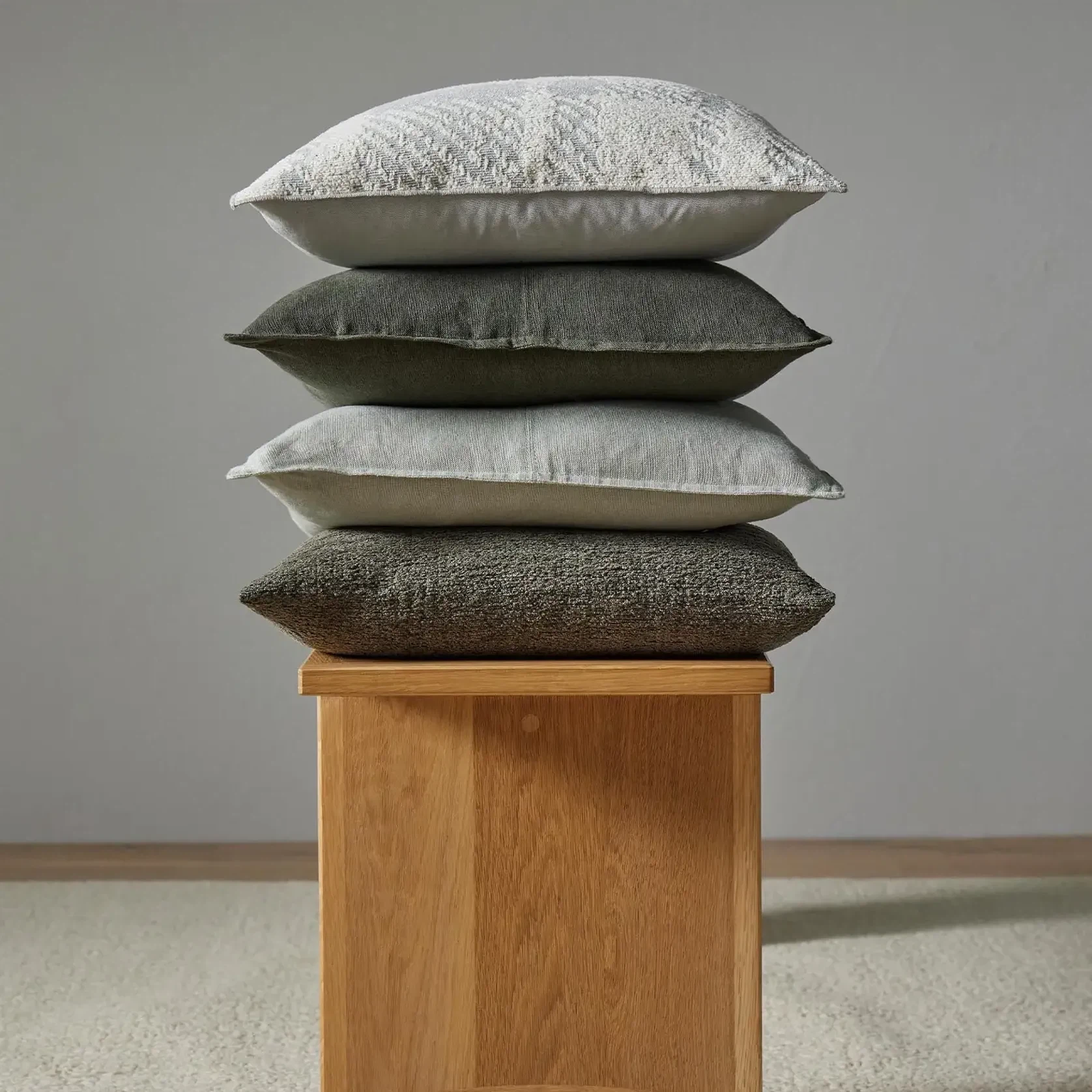 Weave Home European Linen Como Cushion - Khaki | Three Sizes gallery detail image