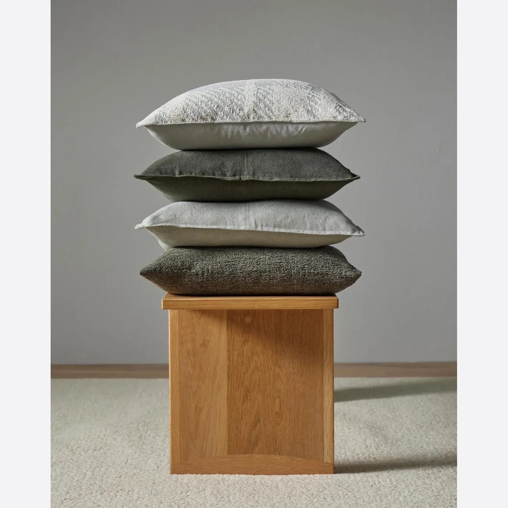 Weave Home European Linen Como Cushion - Khaki | Three Sizes gallery detail image