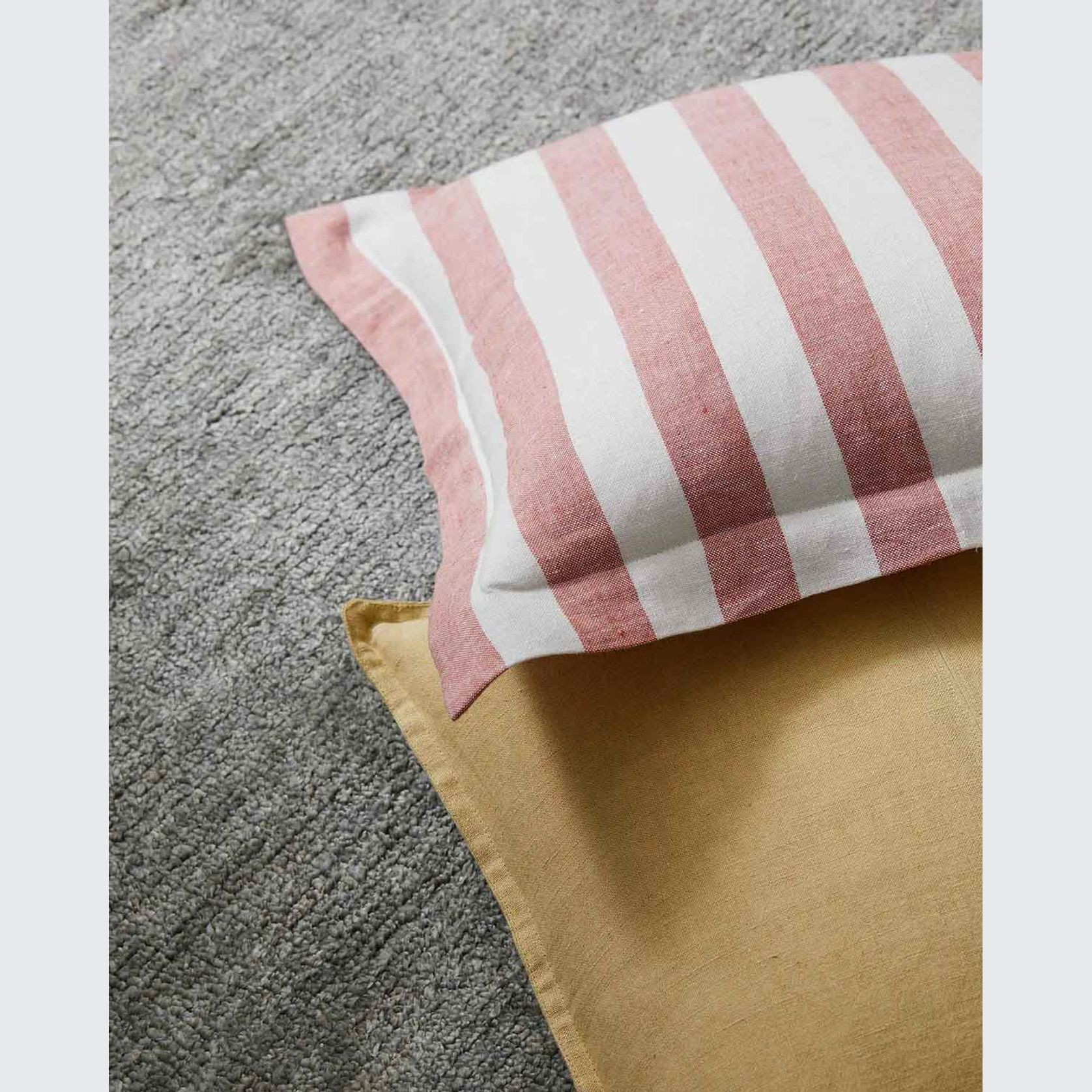 Weave Home Vito Striped Linen Cushion - Coral | 50 x 50cm gallery detail image