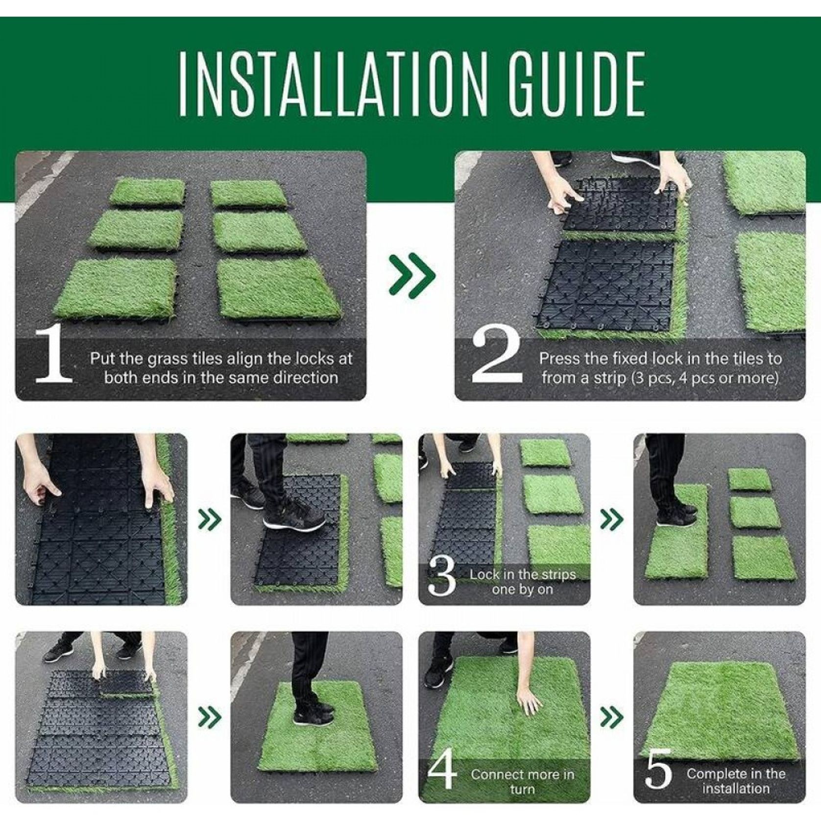 Artificial Grass Deck Tiles 300*300*20 - pack of 10 gallery detail image