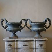 French Antique Cast Iron Urns (Pair) gallery detail image