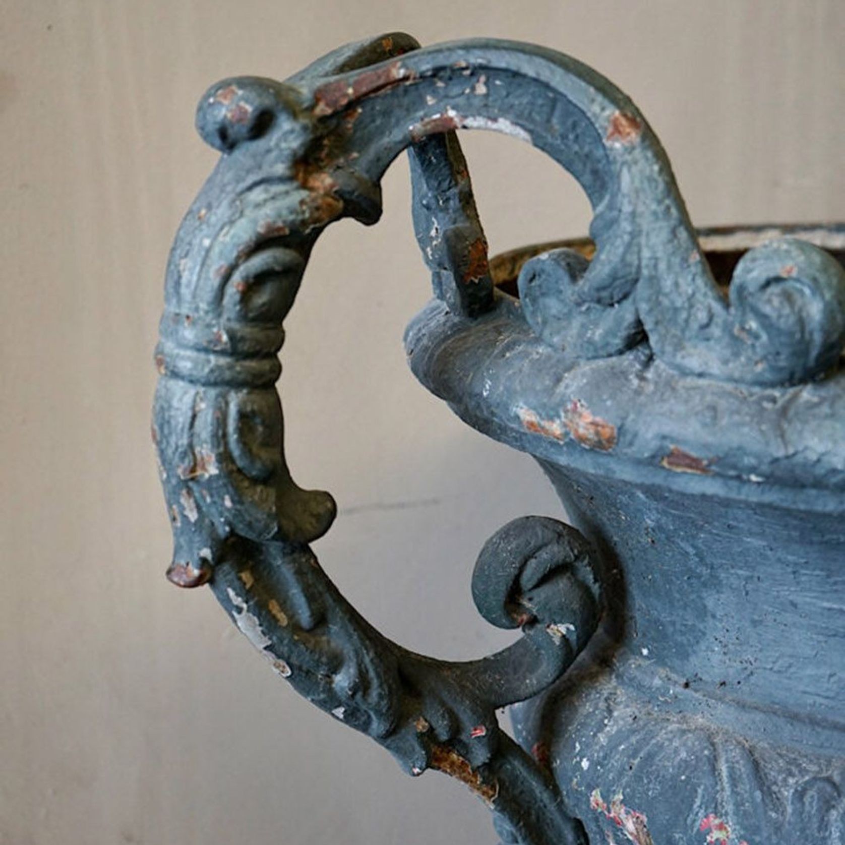 French Antique Cast Iron Urns (Pair) gallery detail image