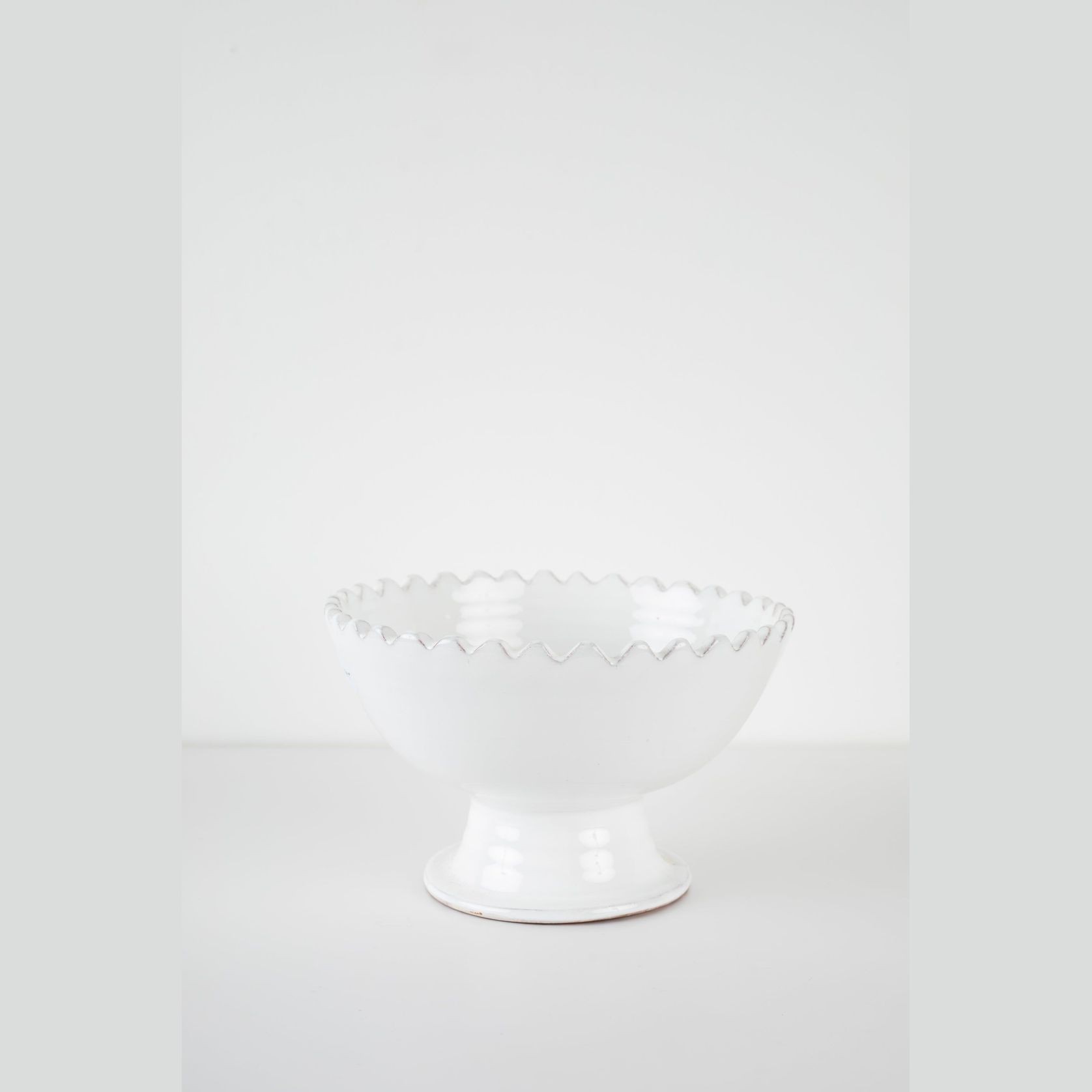 Moroccan White Zigzag Pedestal Bowl gallery detail image